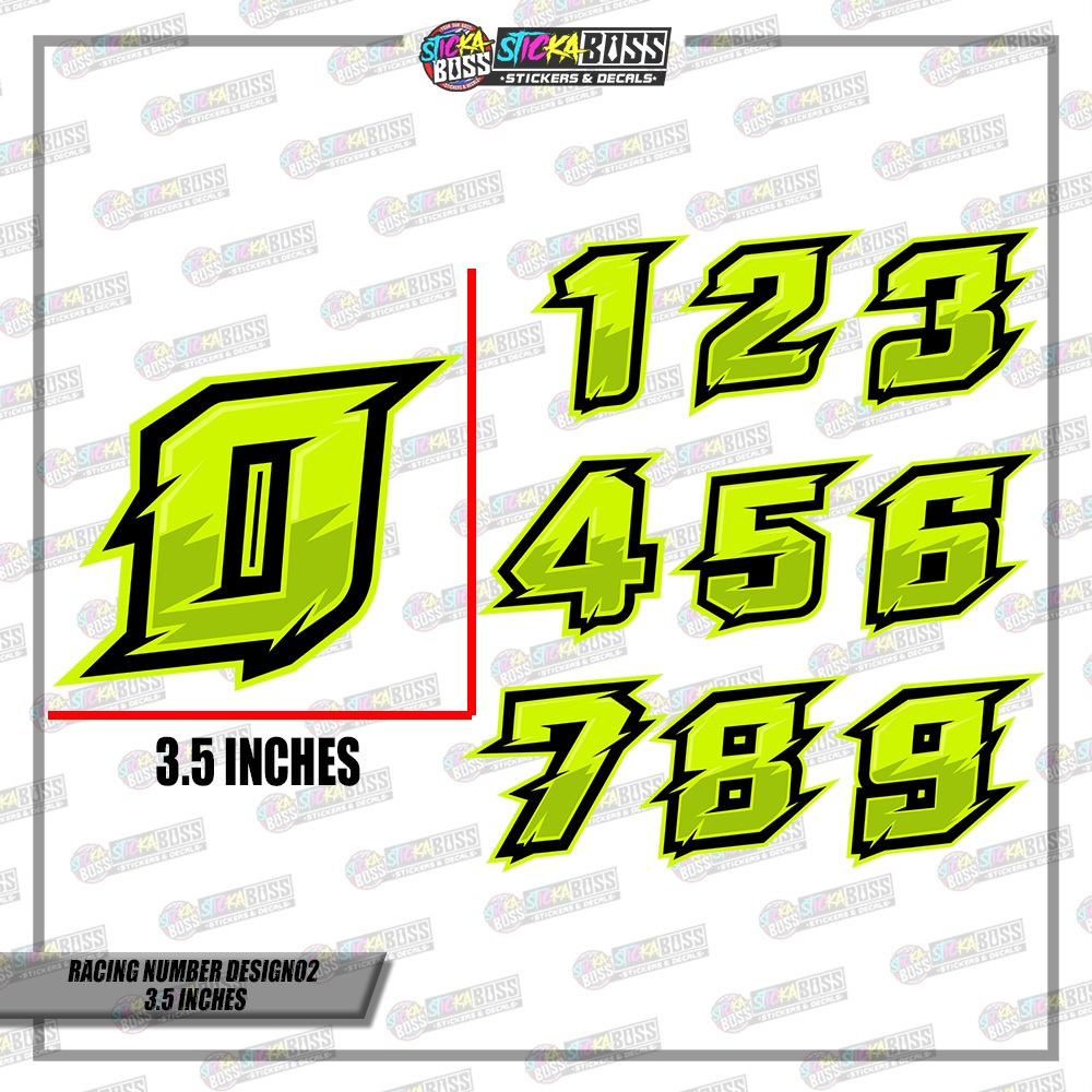 RACING NUMBERS STICKER | 02 DESIGN | 3.5 INCHES【PRINTED】 | Shopee ...