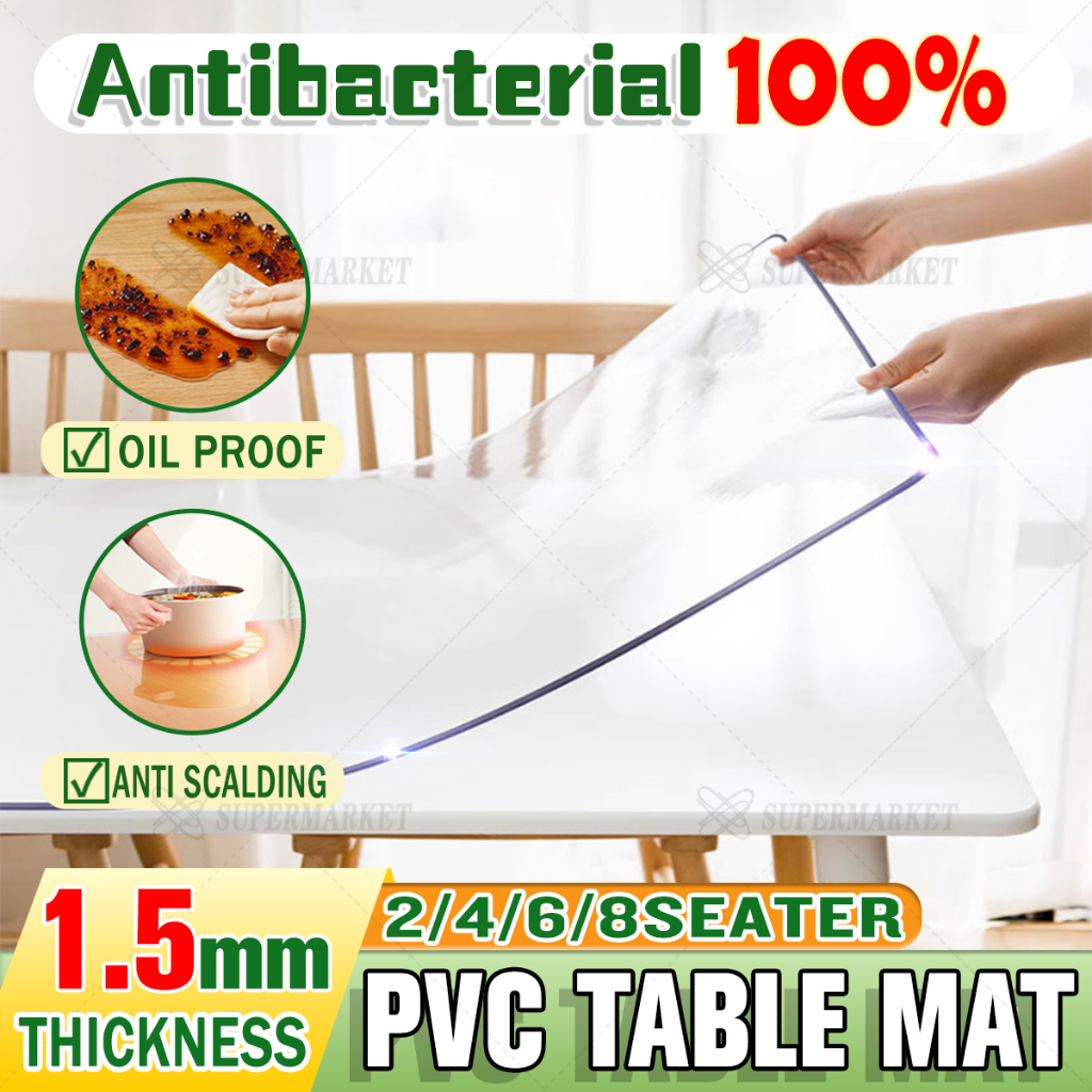 PVC table cover 100% antibacterial seater Table Cloth Cover PVC Non ...