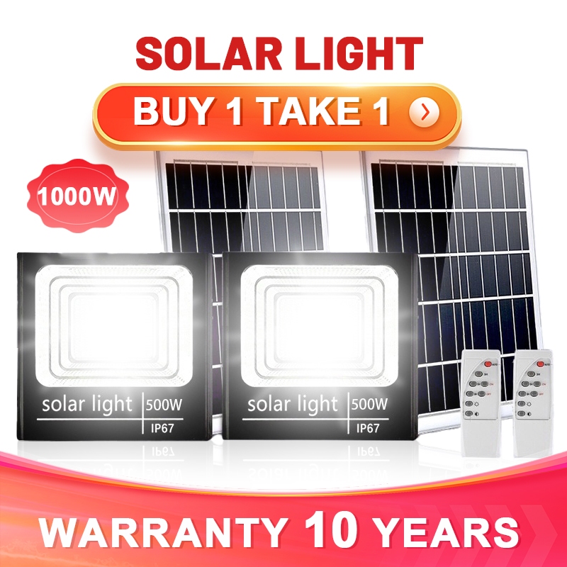 Solar Light BUY 1 TAKE 1 LED 1000W Outdoor Sensor Solar Flood Light ...