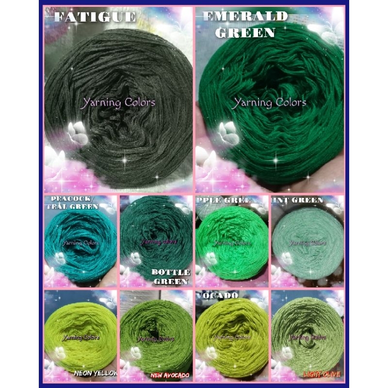 4ply Indophil Yarns SHADES OF GREEN in 100g/200g/300g | Shopee Philippines