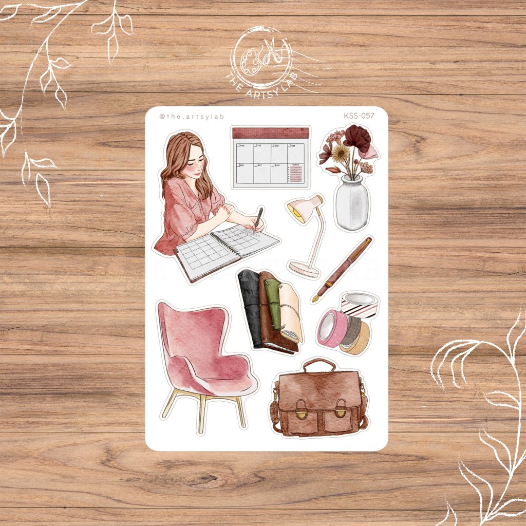 Office Working Girl Boss Deco Sticker Sheet, Aesthetic Stickers for ...