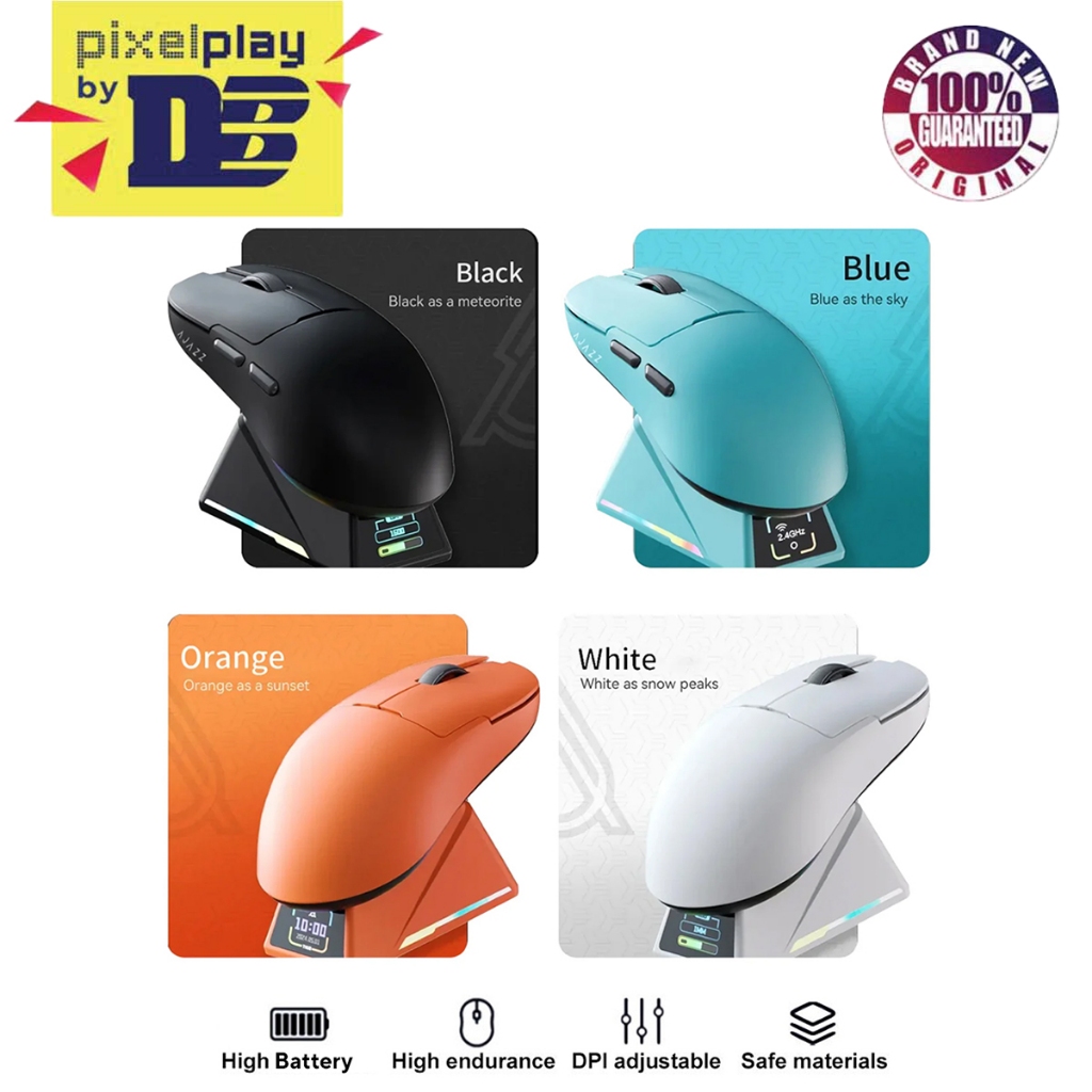 Ajazz AJ159 Apex Tri-Mode Gaming Mouse (Black, Blue, Orange, White ...