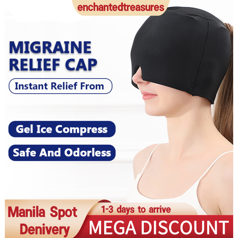 【UPUPLIFE】Migraine Relief Cap Gel Headache Relief Hat Comfortable And  Stretchy Ice Cap for Migraines