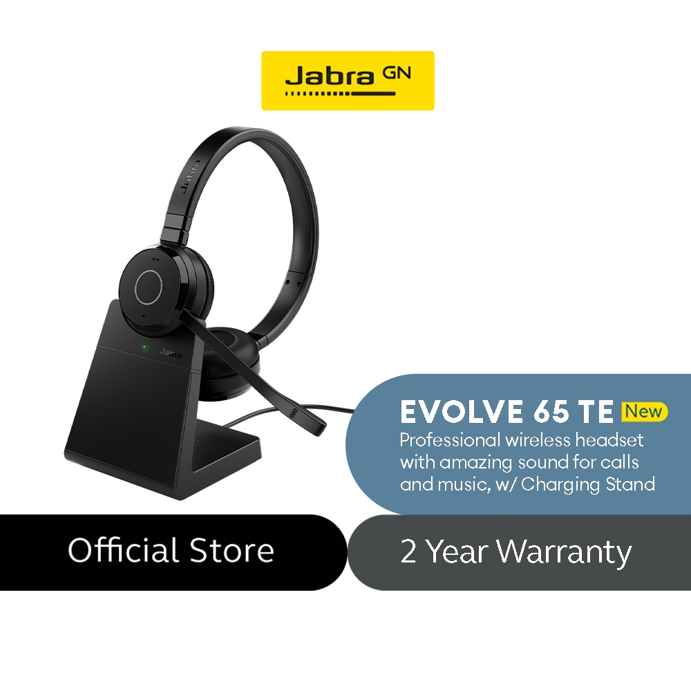 Jabra Evolve 65 TE Wireless Dual-Ear Headphones with Charging