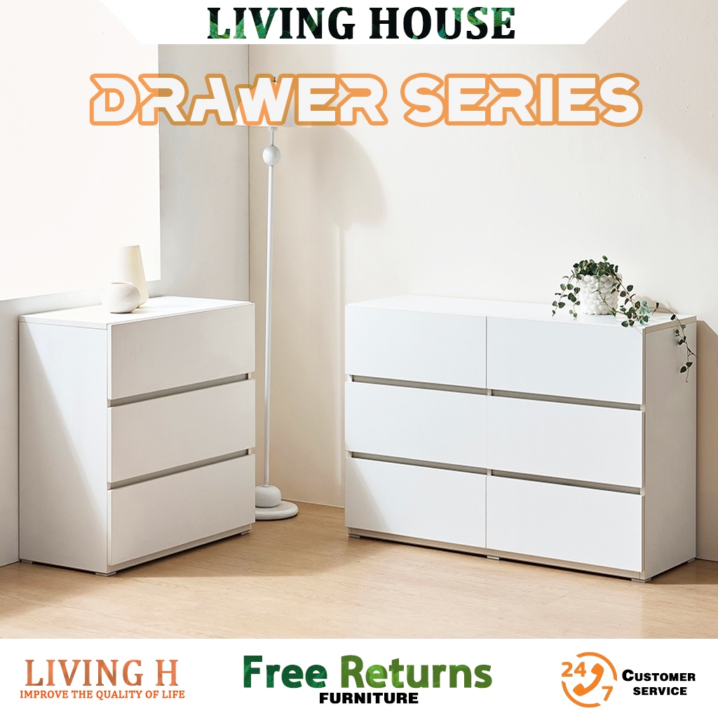 LIVING [BIG SIZE] 3 Drawers Chest Storage Bedroom Furniture/Clothes ...
