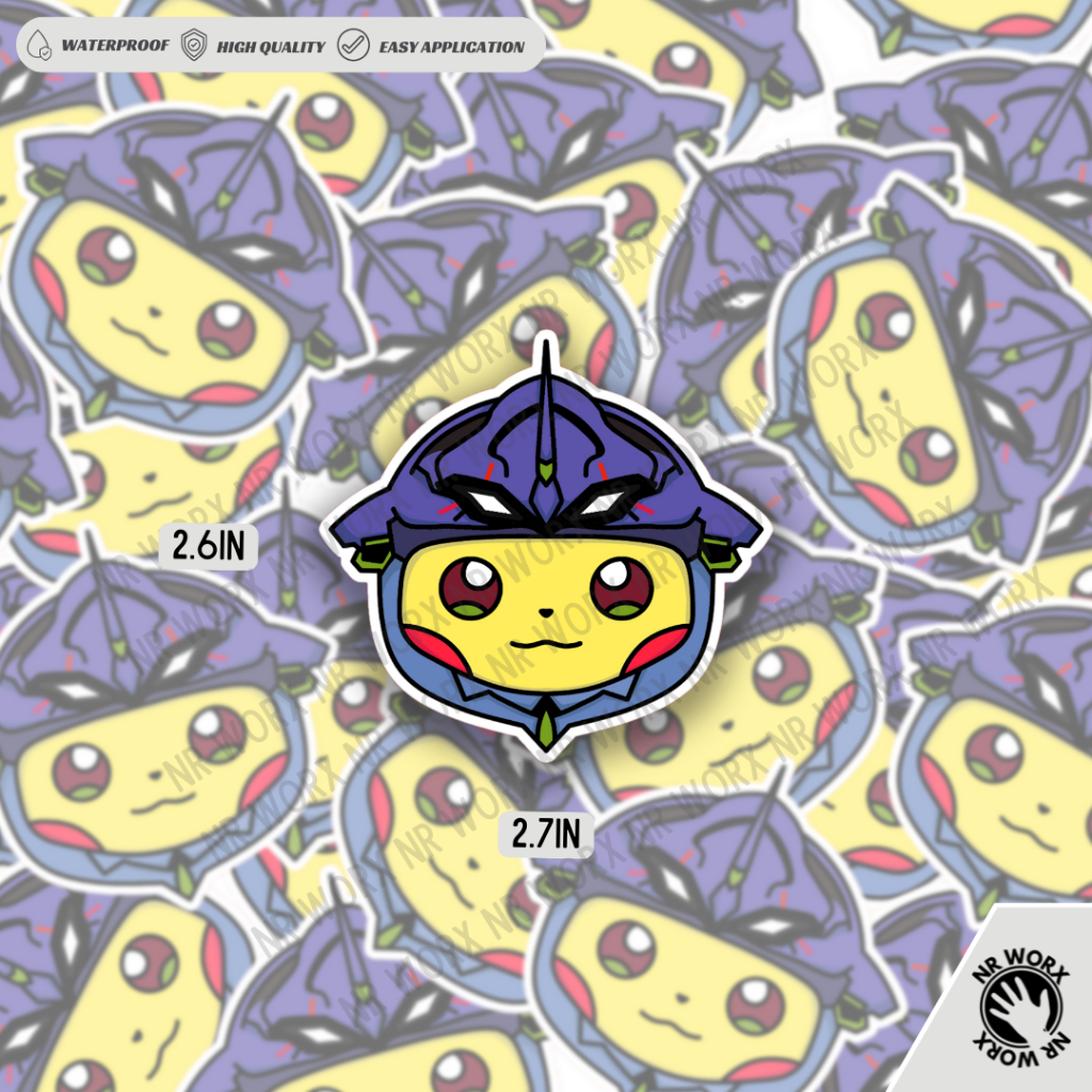 Pikachu x Evangelion Unit 01 Laminated Vinyl Sticker NR Worx | Shopee ...