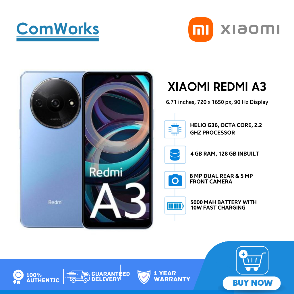 ComWorks | Xiaomi Redmi A3 3GB 64GB / 4GB 128GB | 6.71 inches | Shopee ...