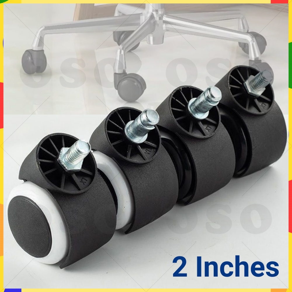 2 Inches Universal Office Chair Wheel With Silent Rubber Swivel Caster ...
