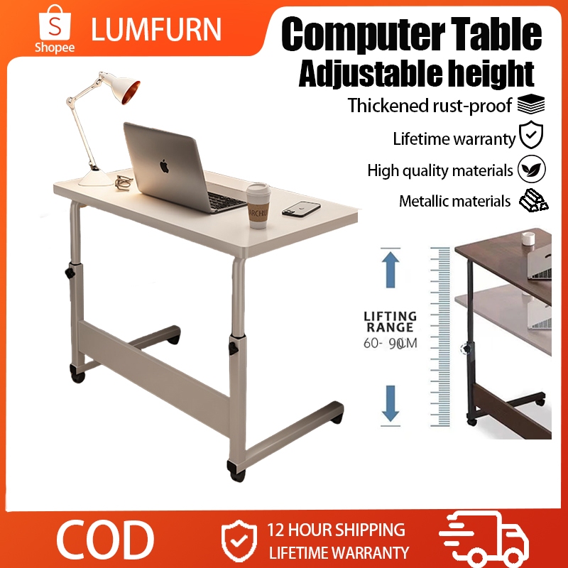 Height Adjustable Computer Table Portable Standing Computer Study Table ...