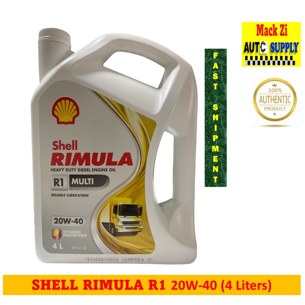 Shell Rimula R1 MULTI Diesel Engine Oil 20W-40 (1 Liter) (4 Liters) and ...