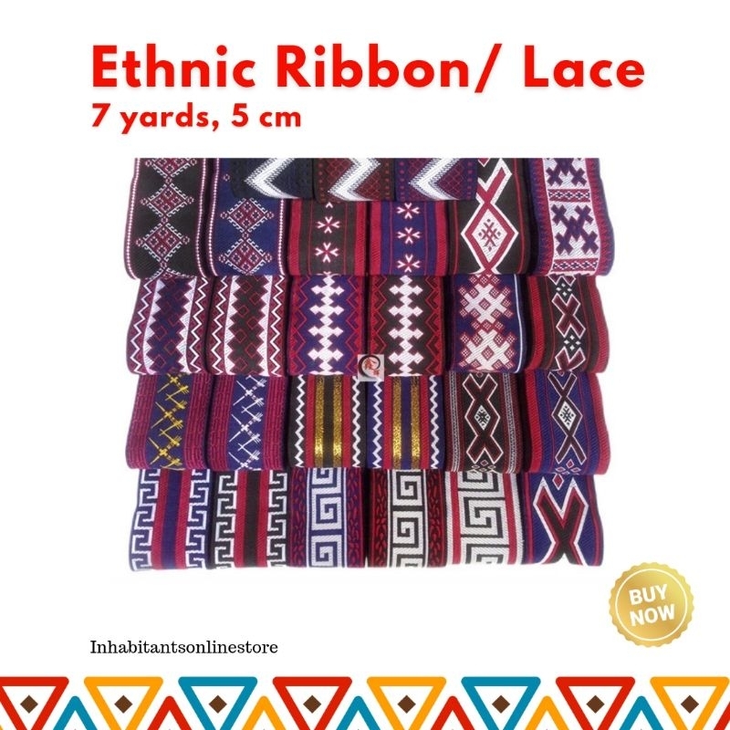 Vintage 5 CM Width 7 Yard Ethnic Embroidery Style Ribbon/ Lace | Shopee ...