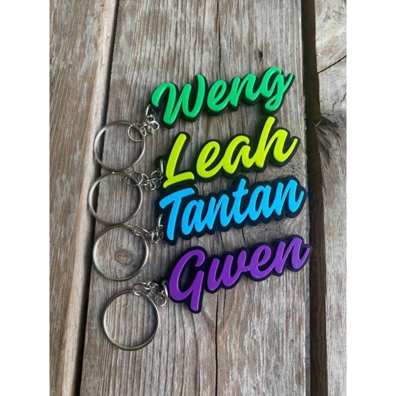 Customized / Personalized Name Keychain Two Colors (3D-printed ...