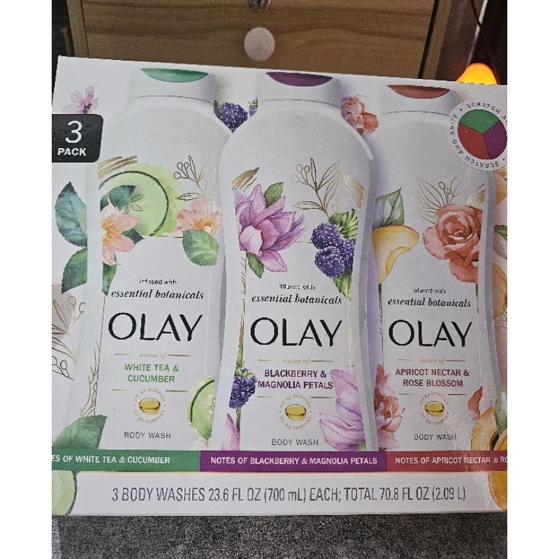 Olay Infused with Essential Botanical BODY WASH 3 Body Washes 23.6 FL ...