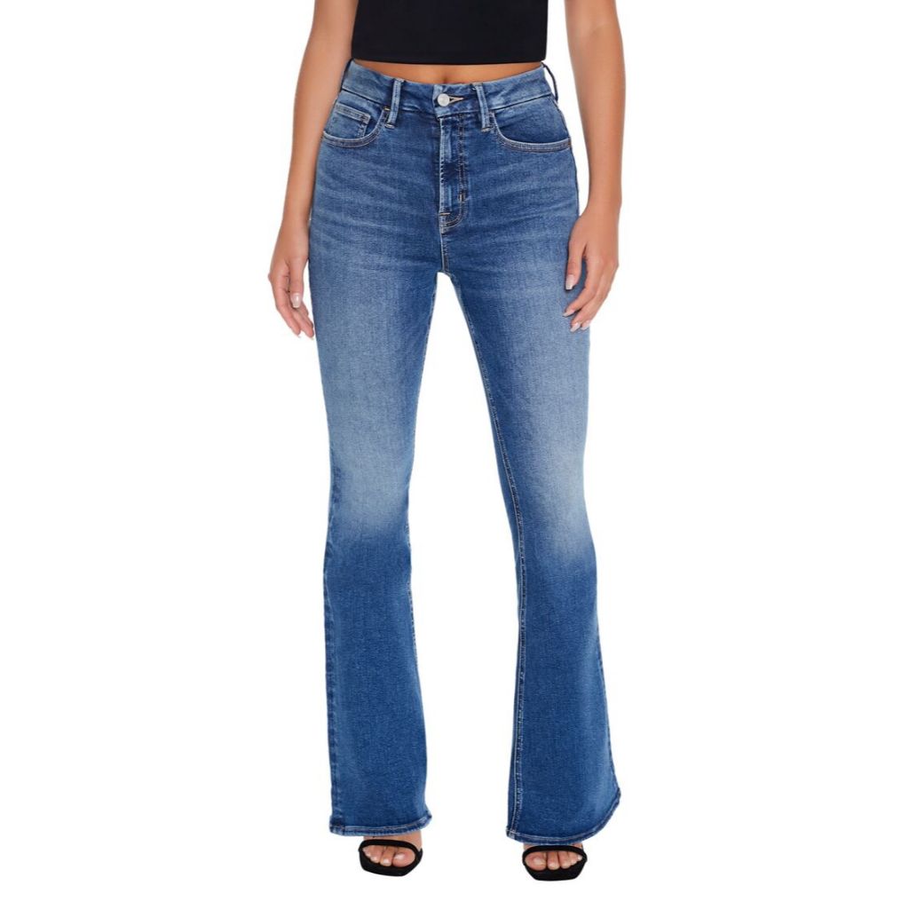 Forever 21 Women's Curvy High-Rise Flare Jeans | Shopee Philippines