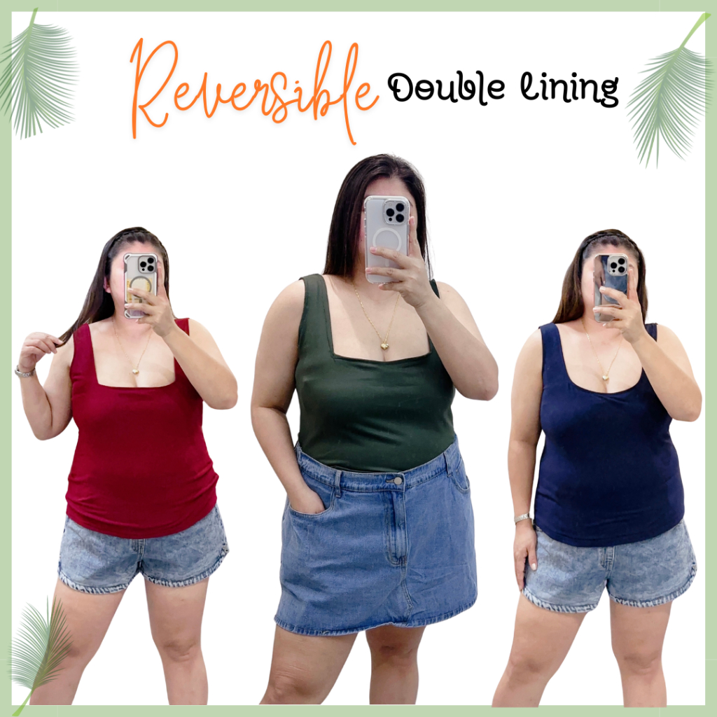 NF REVERSIBLE DOUBLE LINING | Front and Back Basic Sleeveless Tank Top ...