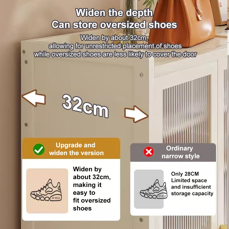 Sunny Biere Shoe Cabinet With Acrylic Door Shoe Rack In Cream Style ...