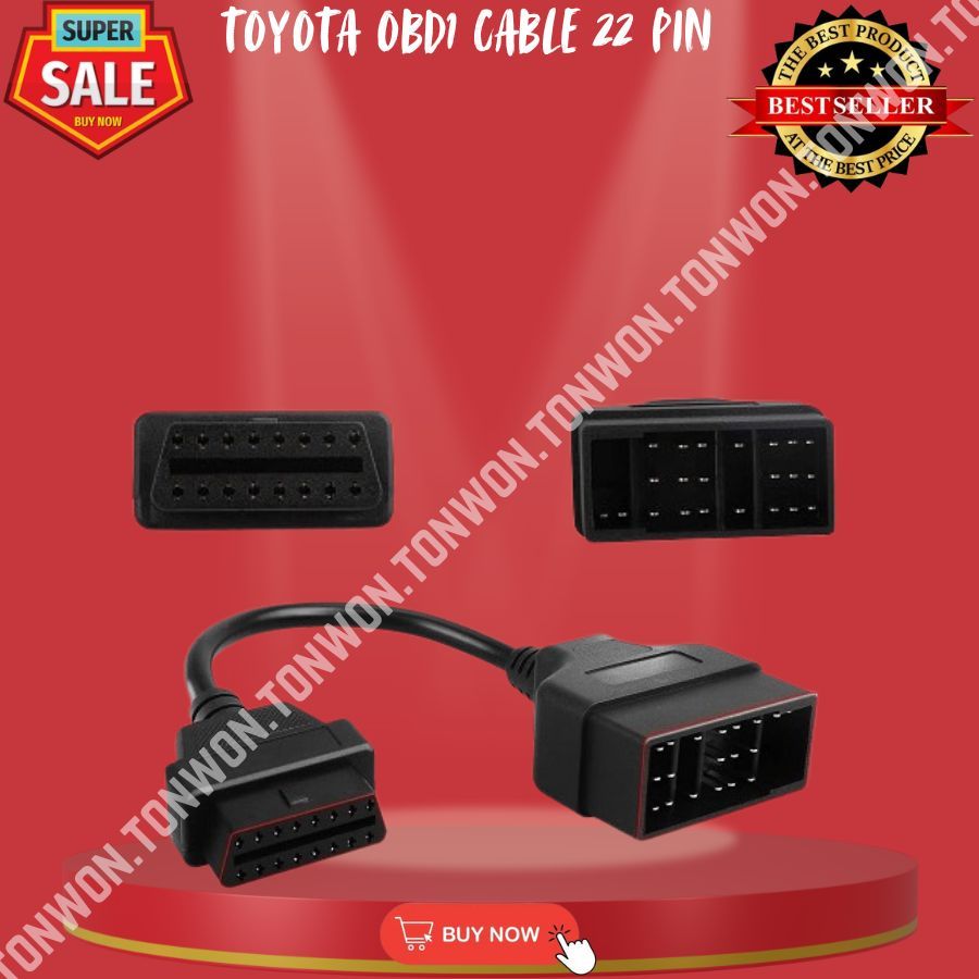 TONWON TOYOTA 22PIN OBD1 TO 16PIN OBD2 ADAPTOR CABLE | Shopee Philippines