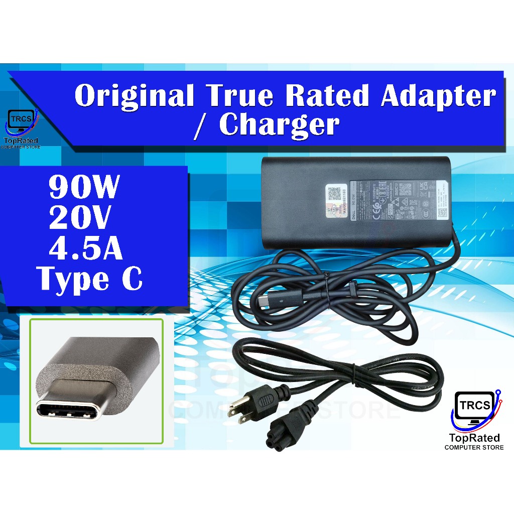 Power Adapter Compatible to DELL Power Adapter 90w 20V 4.5A Type C ...
