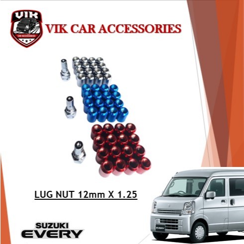 Lug Nut M12x1.25 for Suzuki Multicab Through Hole Design Red Blue and ...