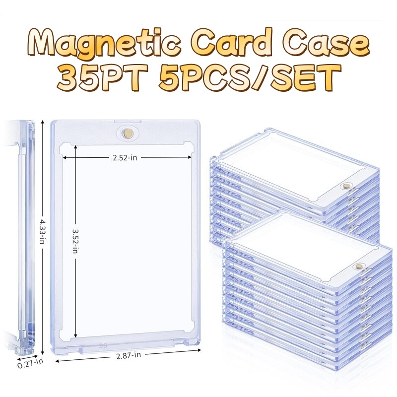 5PCS/SET Magnetic Card Case 35PT Acrylic Game Card Protector ...