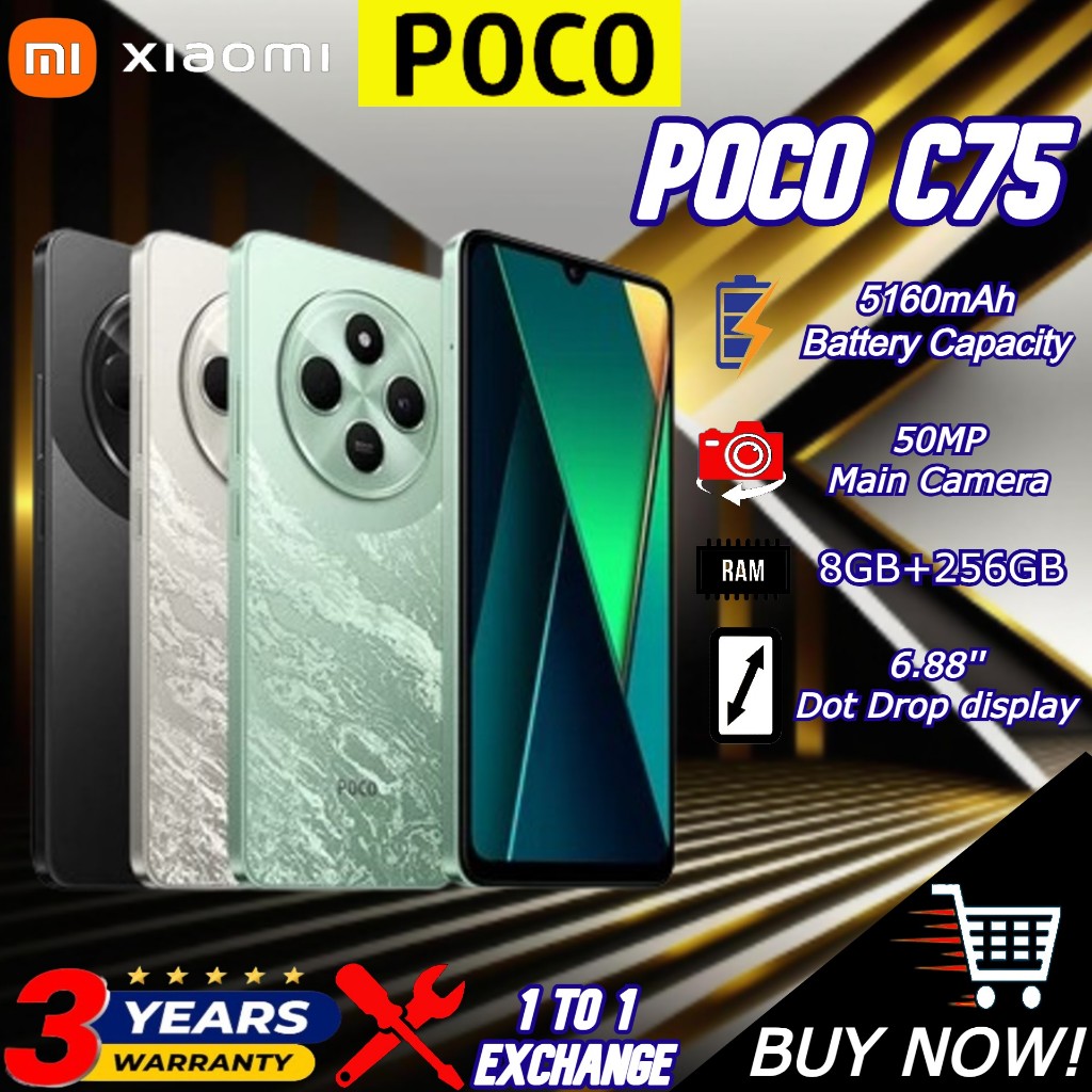 Xiaomi Poco C75 Smartphone: 8+256GB, Pantalla 6.88