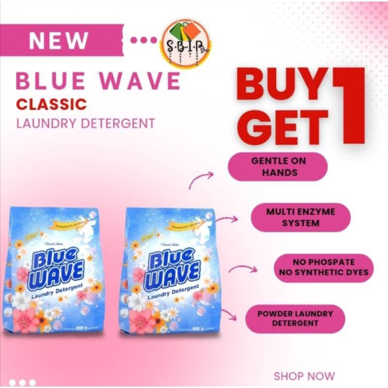 BUY 1 TAKE 1 BLUE WAVE CLASSIC POWDER LAUNDRY DETERGENT 800G | Shopee ...