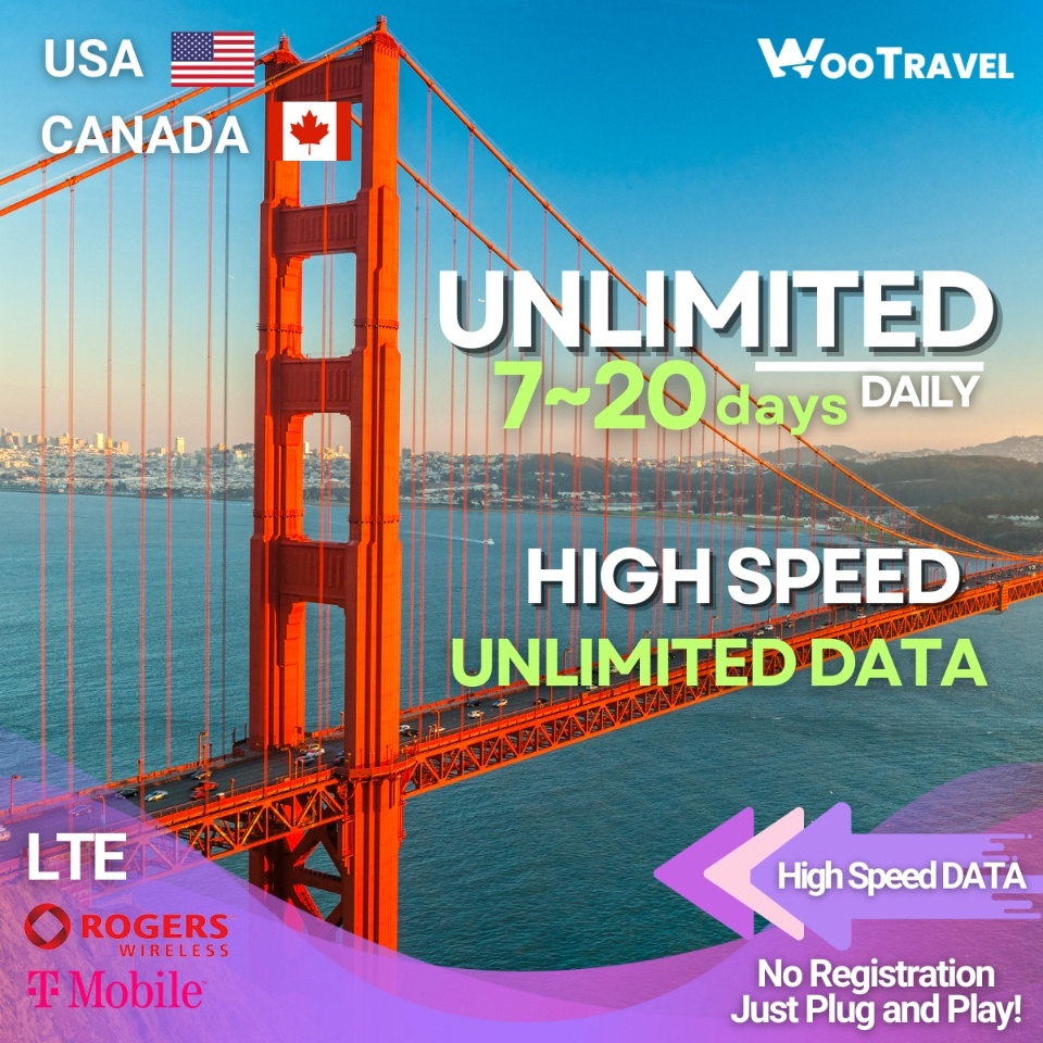 USA CANADA Travel Sim Card 7~20DAYS【UNLIMITED HIGH SPEED】4G/5G Data ...