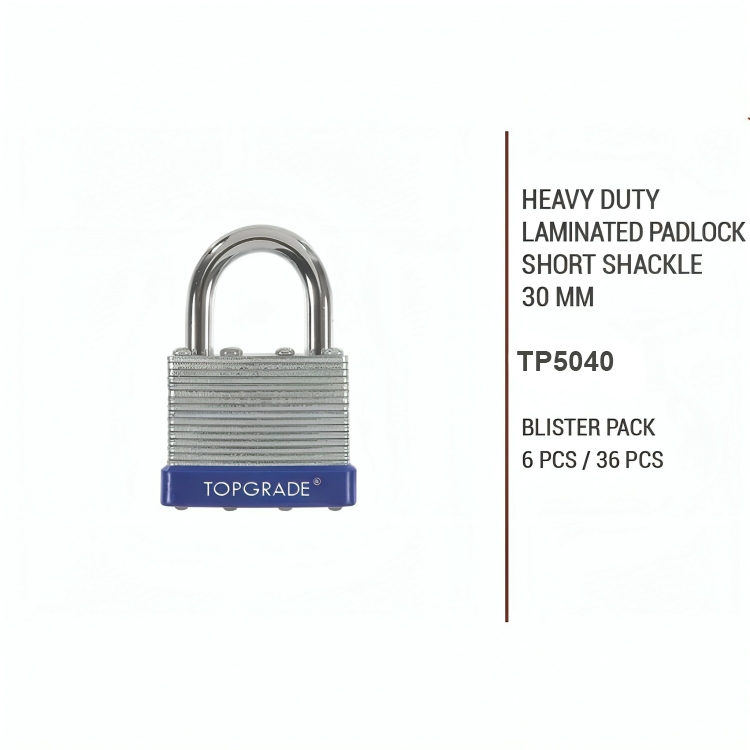 TOPGRADE TP5040 Heavy Duty Laminated Padlock Short Shackle 40mm ...