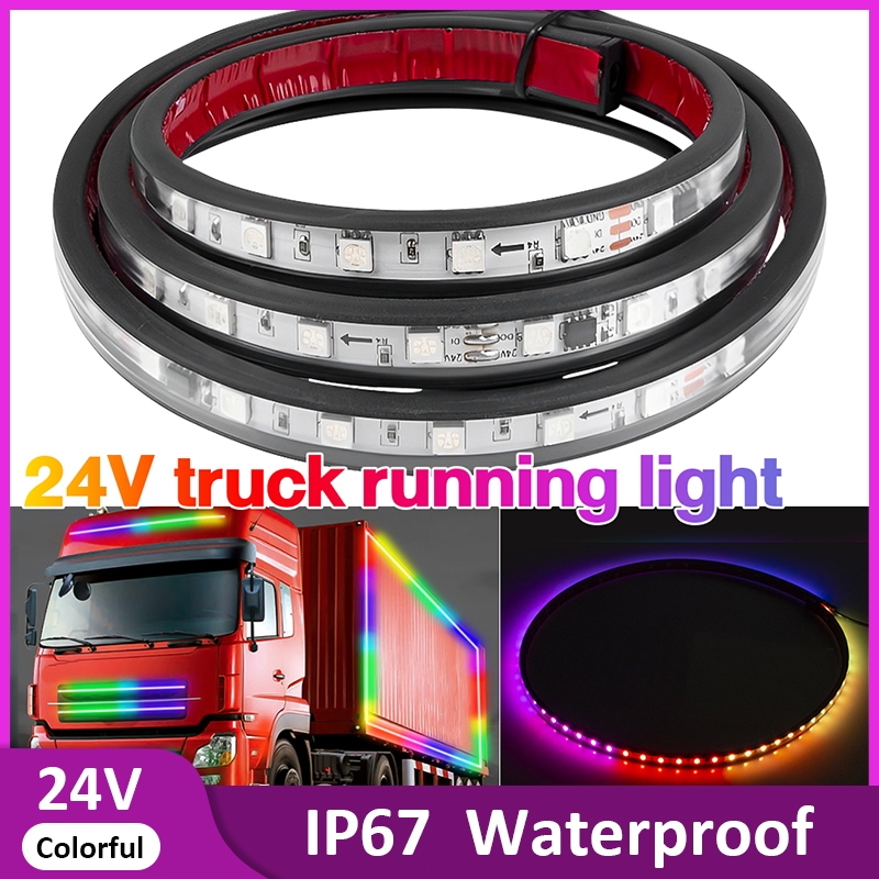 24V LED Truck Light Strips Ambient Light DRL Brake Warning Driving ...