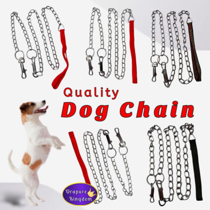 Dog chain necklace metal dog chain Pet leash with handle | Shopee ...