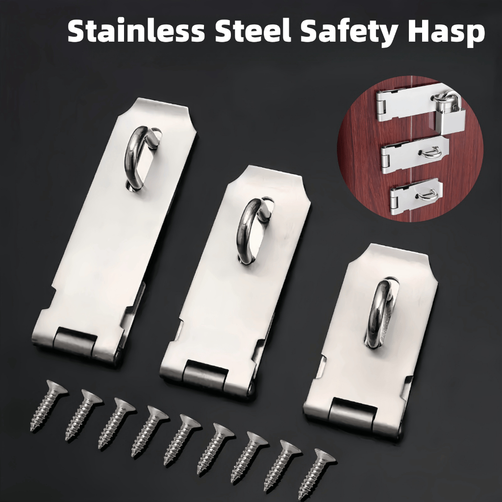 1pc Stainless Steel Locking Hasp Latches Safety Padlock Door Latch Lock ...