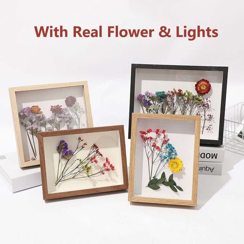 Buy 1 Get 4 Wooden Picture 3D Frames Dried Flower Handmade DIY Phote ...