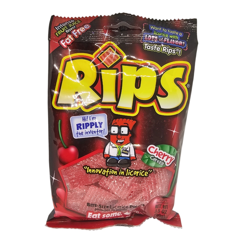 Rips Cherry Licorice Bites, Fat-Free Candy, 3.5 oz (99 g), Intense ...