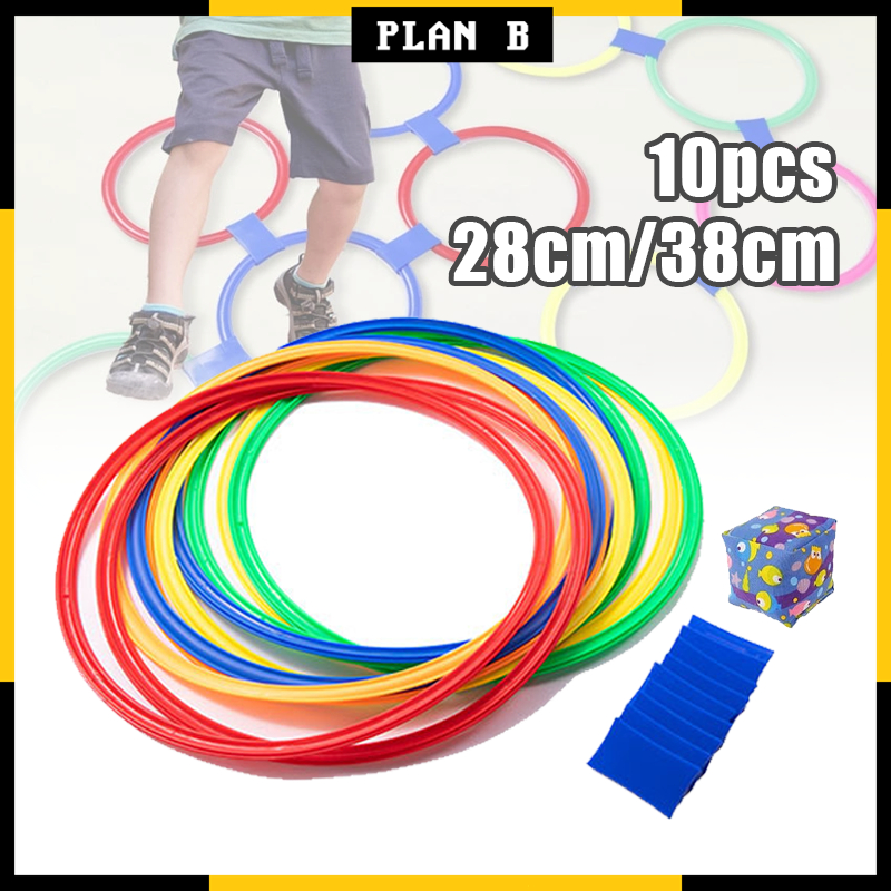 10pcs Kids Outdoor Hopscotch Jumping Ring Circle Set Children Sensory ...