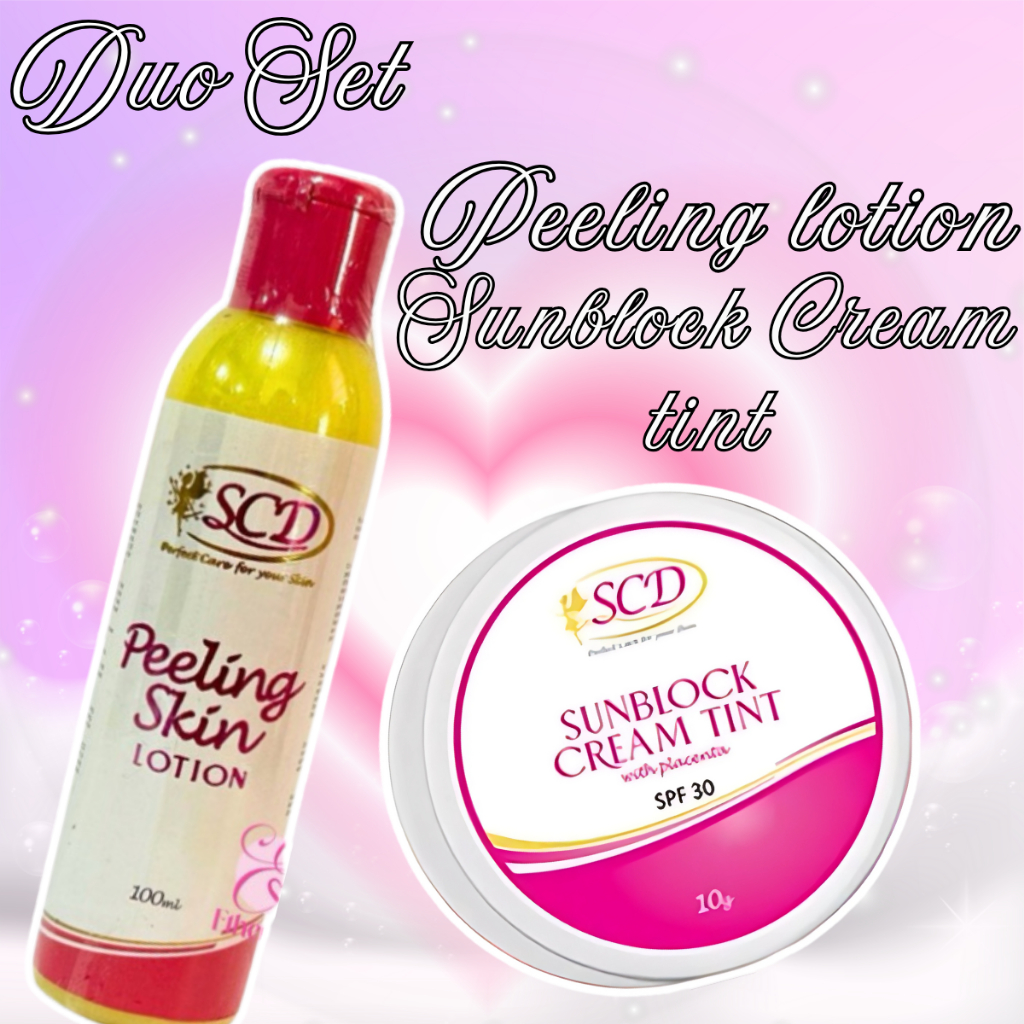 SCD Duo Set Peeling Lotion 100ml and Sunblock Cream Tint for Radiant ...