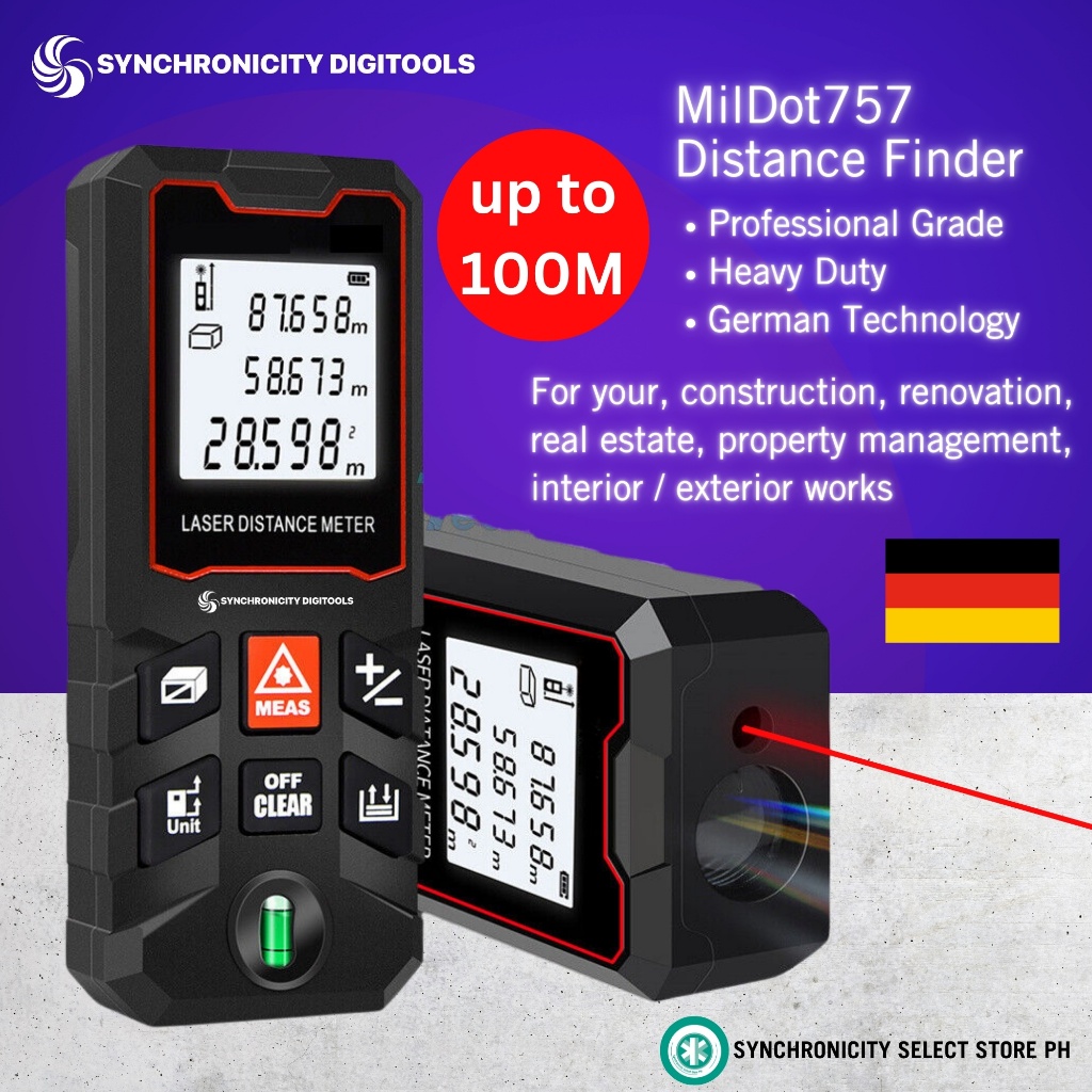 Synchronicity Digitools RangeFinder 100M - Laser Measure Distance ...