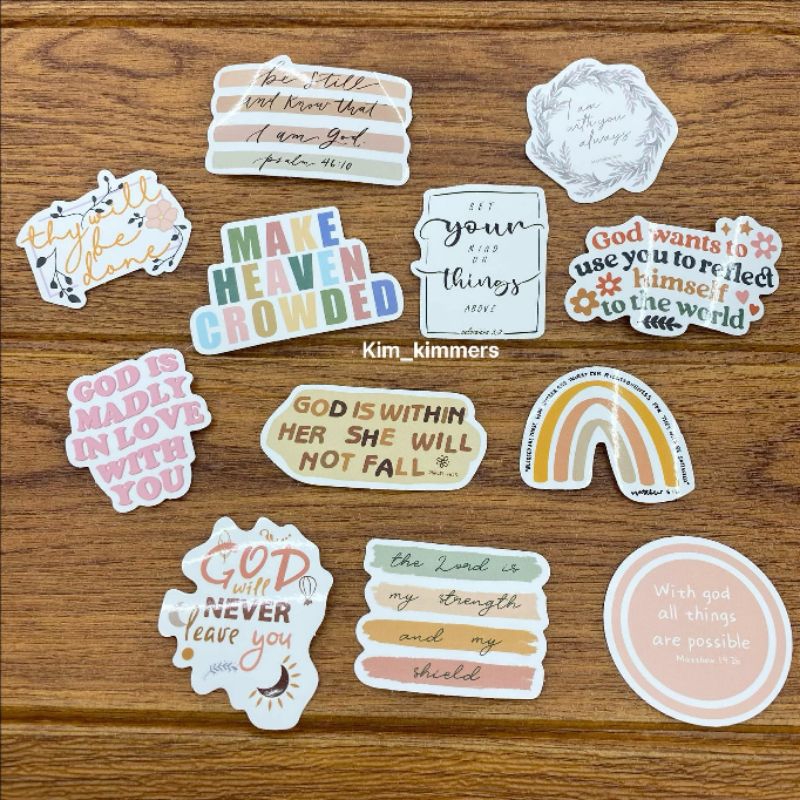 Bible Verse or Faith inspired cute Sticker biblical phrase stickers ...
