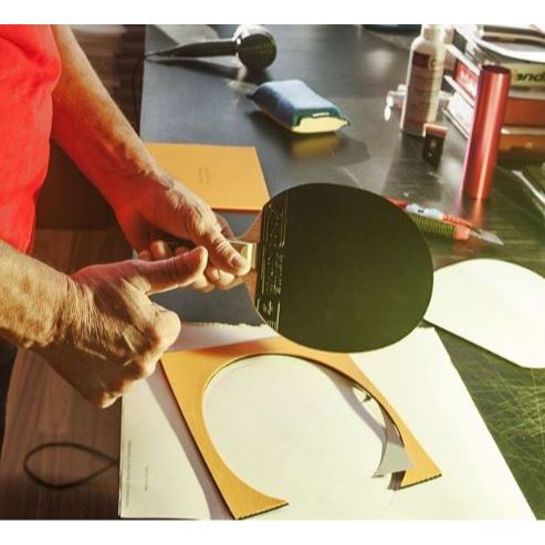 Table Tennis Racket Assembly Pingpong Paddle Assembly Gluing Cutting ...