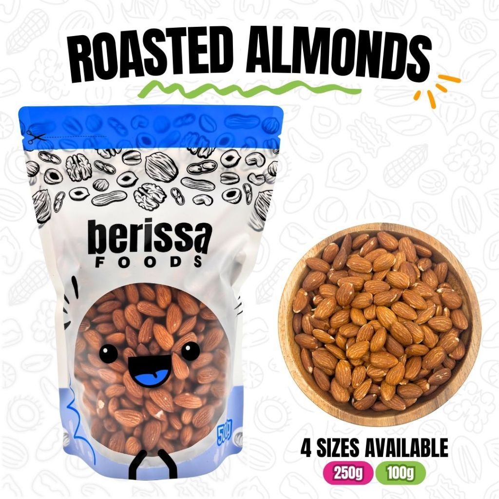 Roasted Almonds 50g, 100g and 250g - Berissa Foods - Premium Almonds ...