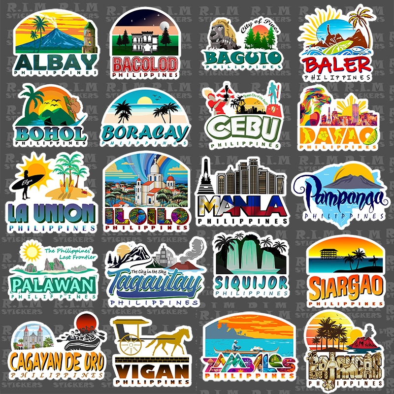 PHILIPPINES CITIES & PROVINCES VINYL STICKERS Waterproof High Quality ...