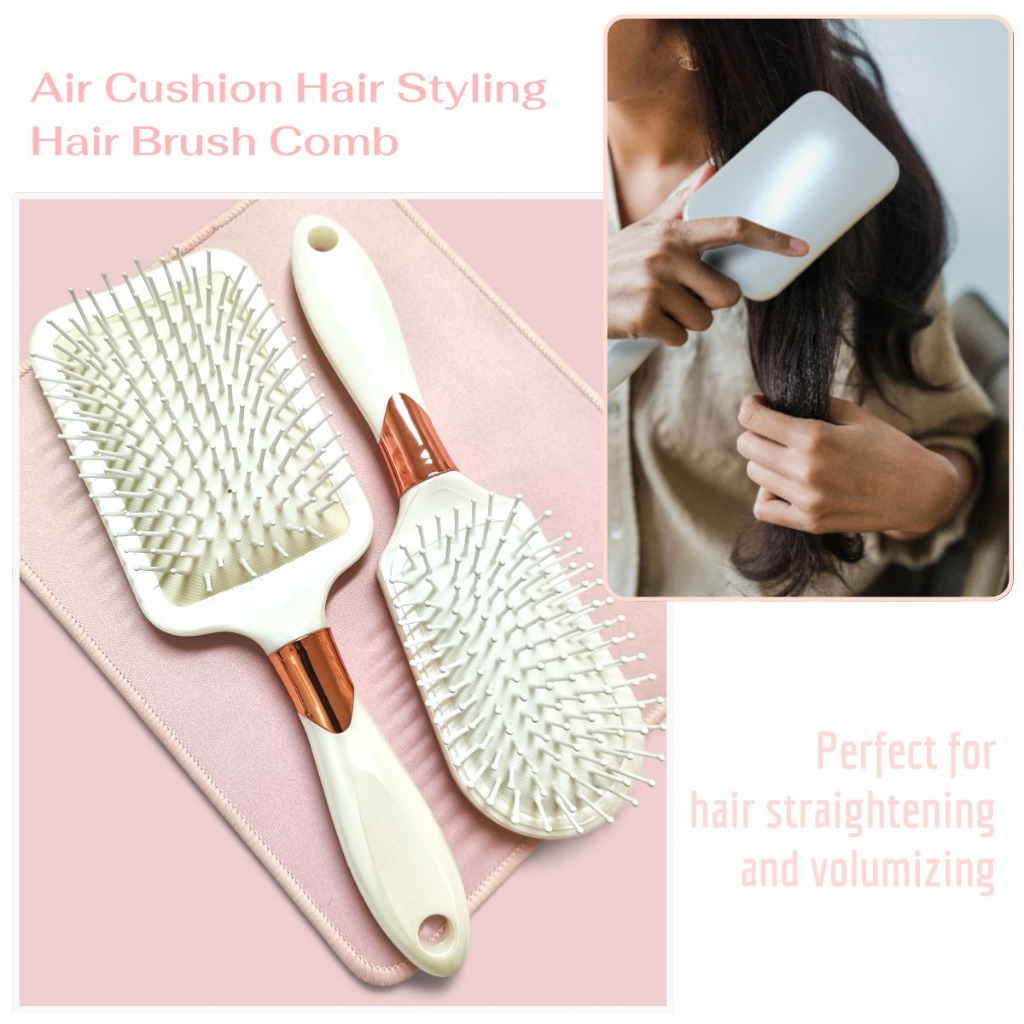 Tehina White Square Shaped Round Shaped Air Cushion Hair Brush Comb ...