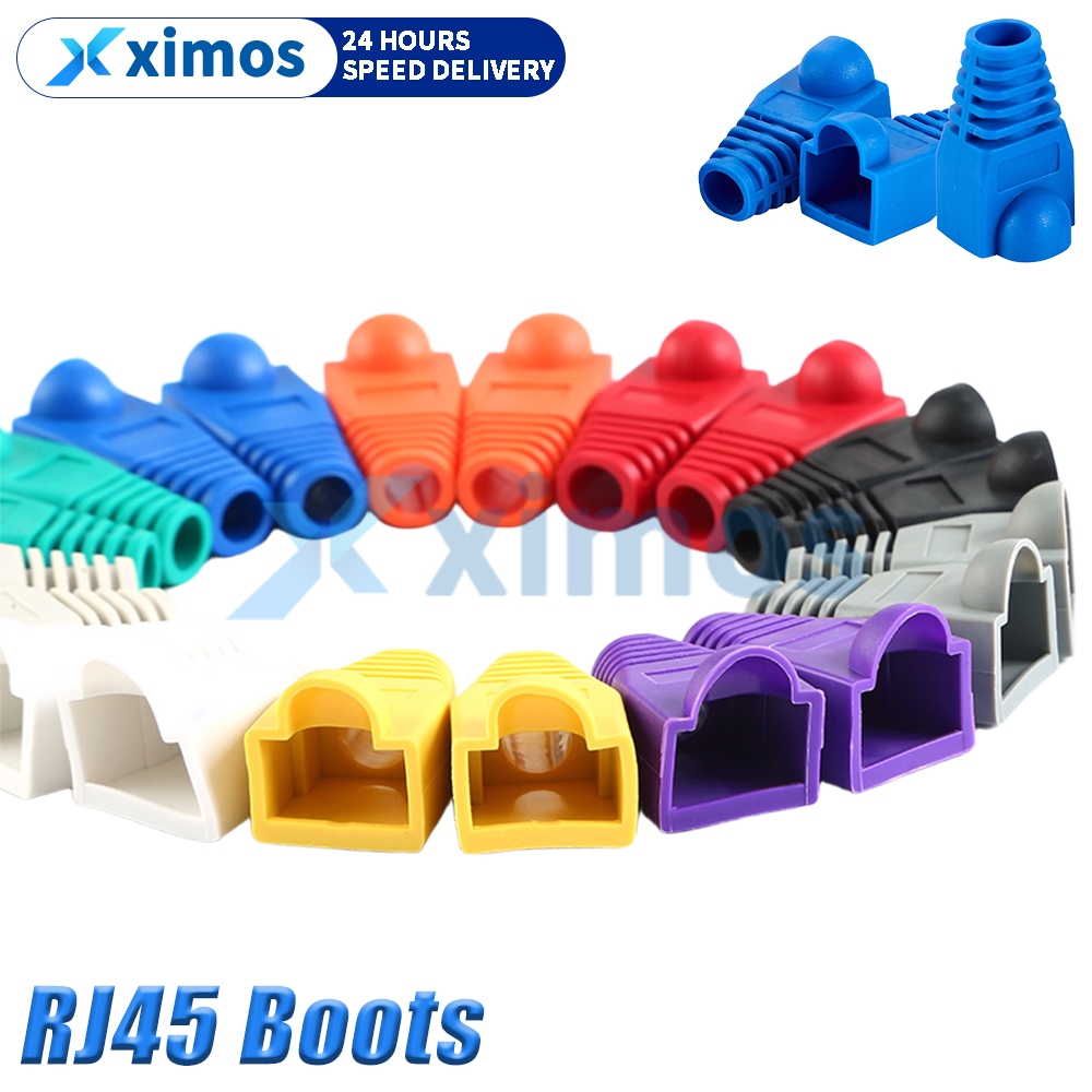 (50pcs 100 Pcs) Network Rj45 Boots Rubberboots Lan Cable Boots | Shopee ...
