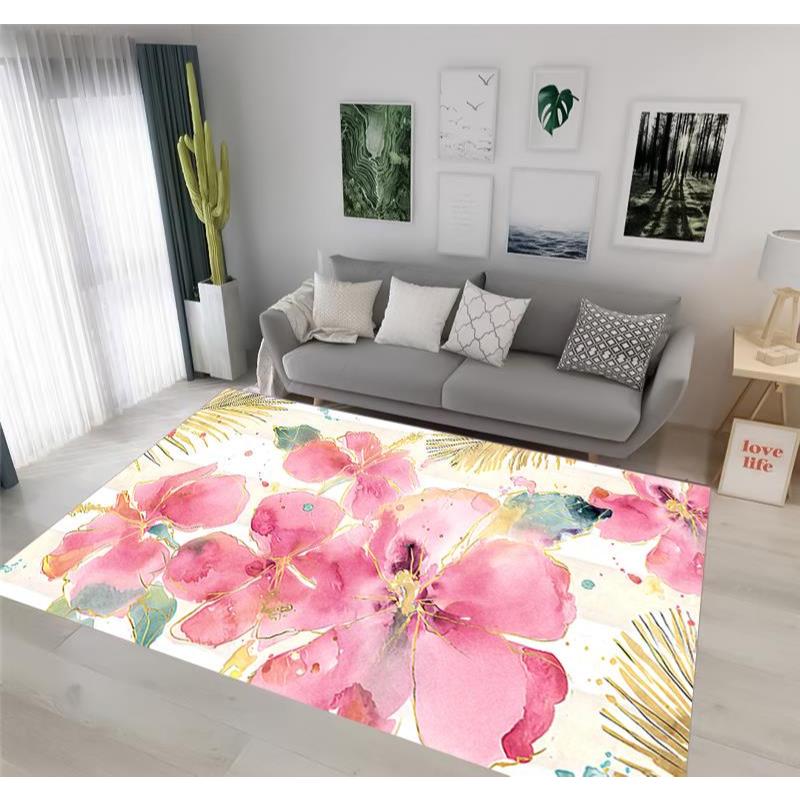 Flower Floor Mat Pink × White ラグ フロアマット Flower Floor Mat / Pink × White