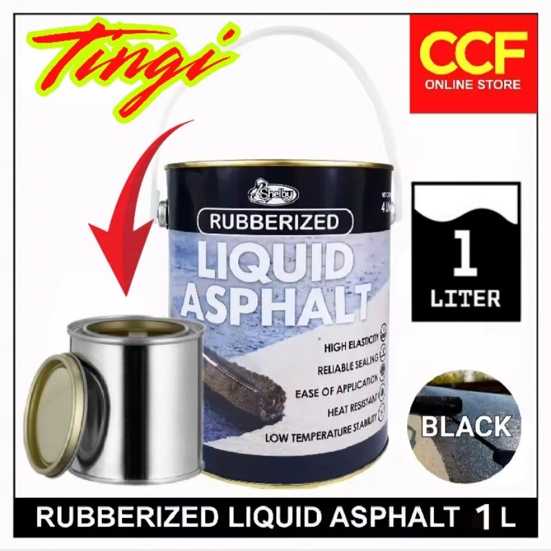 Shelby Rubberized Liquid Asphalt Waterproofing Paint Black 1 Liter ...