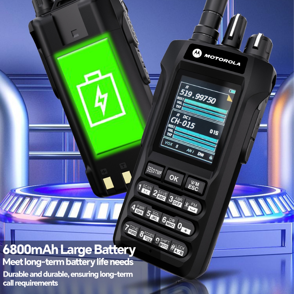 MOTOROLA R8 walkie talkie Long Range 50KM UHF VHF upgraded 20W high ...