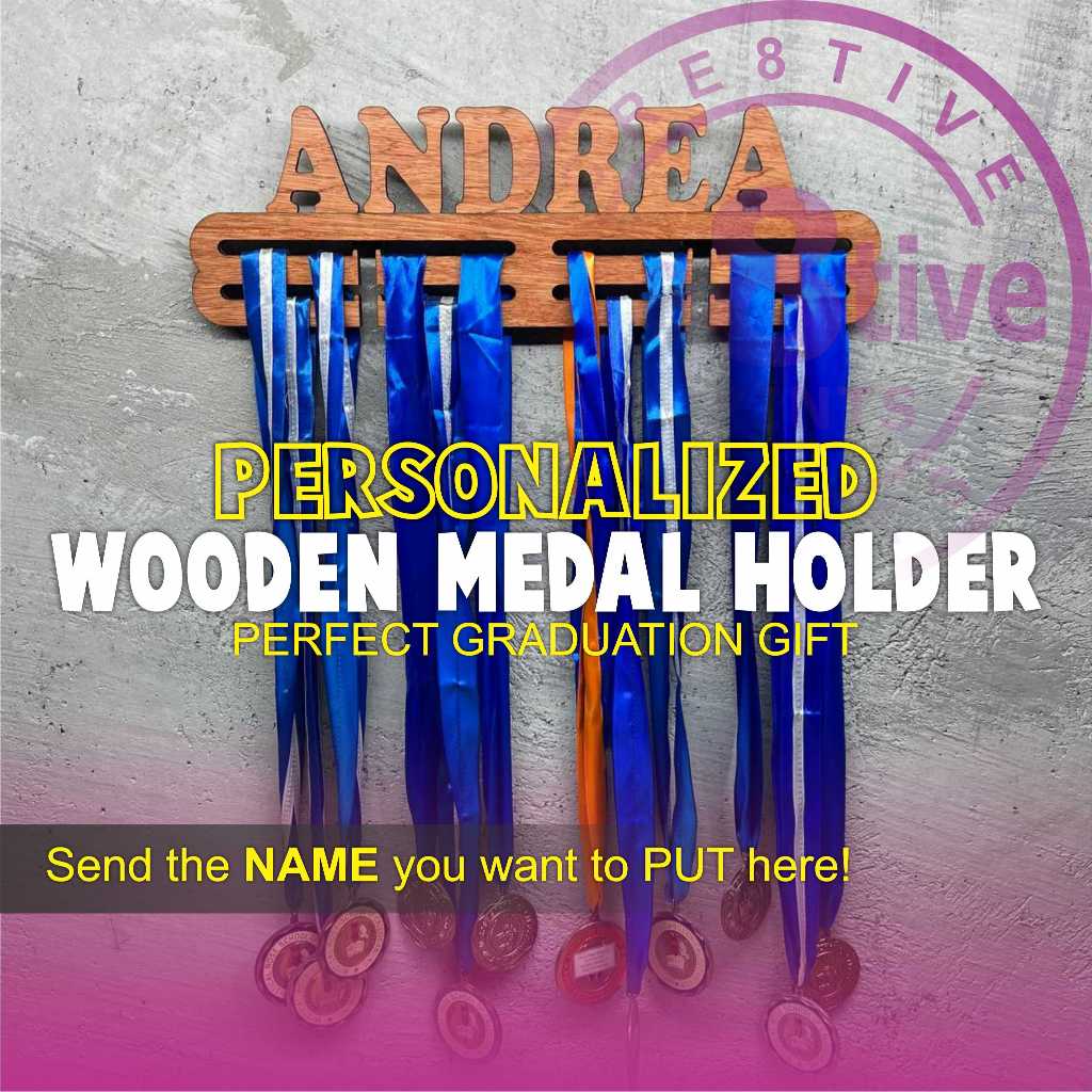 Wood Medal Holder [ 2 tier ] Personalized Medal Hanger | Shopee Philippines