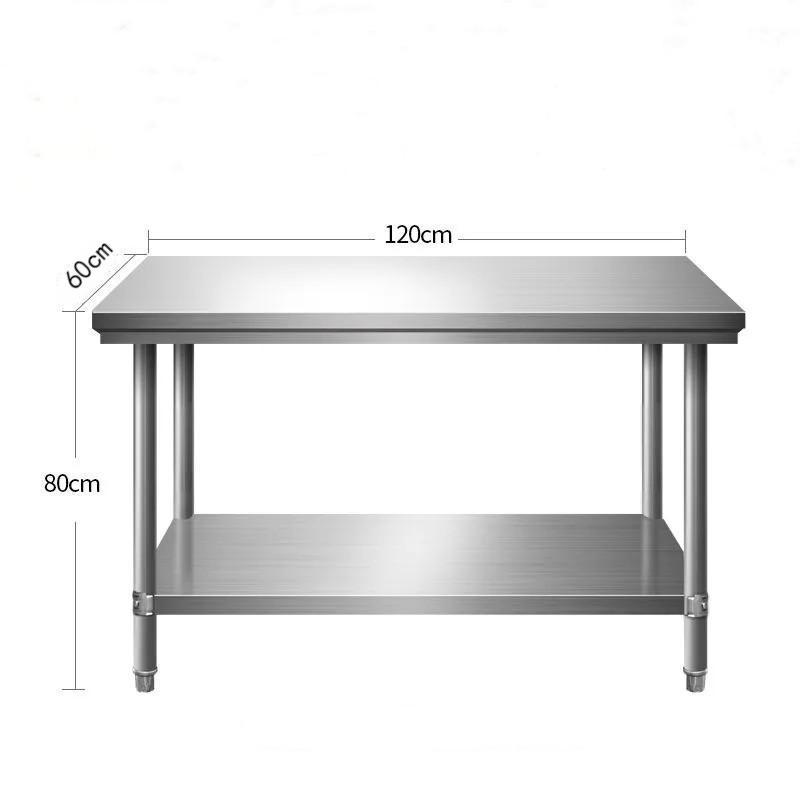 304 Stainless Steel Workbench Two-Tier Kitchen Cutting Table Thickened ...