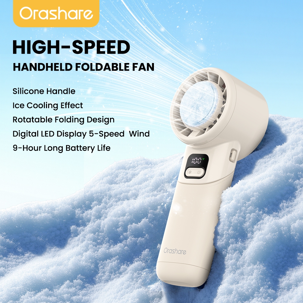 Orashare HF13C Portable Ice Cooling Fan 4000mAh Handheld Rechargeable ...