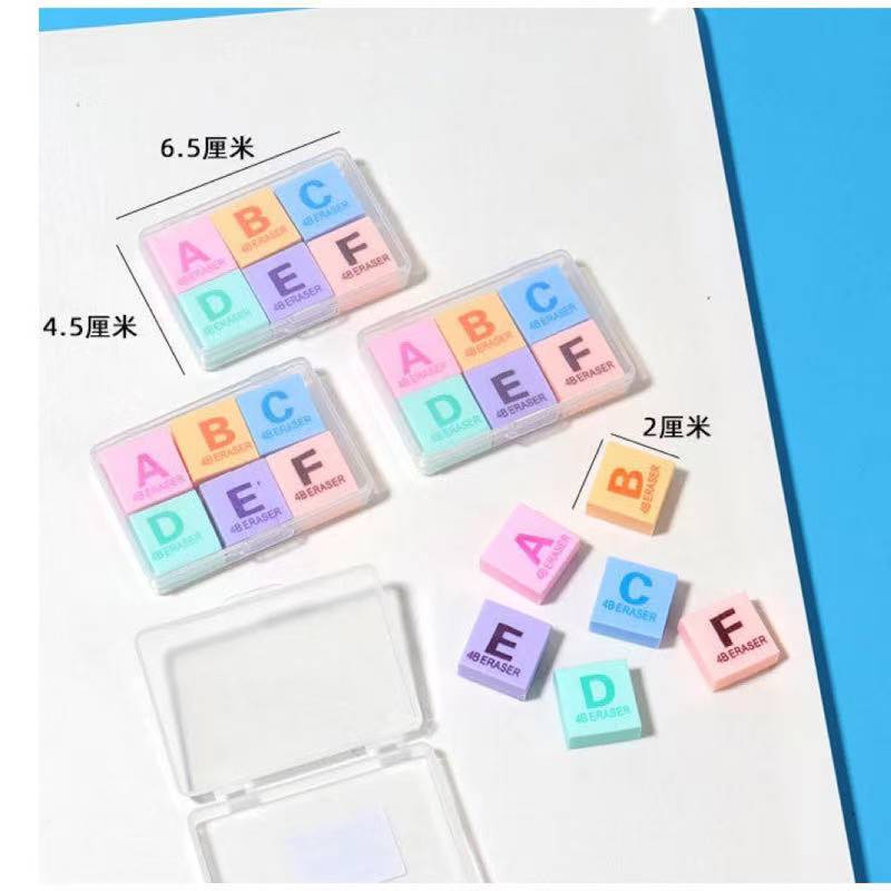 luckyever abc letter 6 in 1 eraser school supply | Shopee Philippines