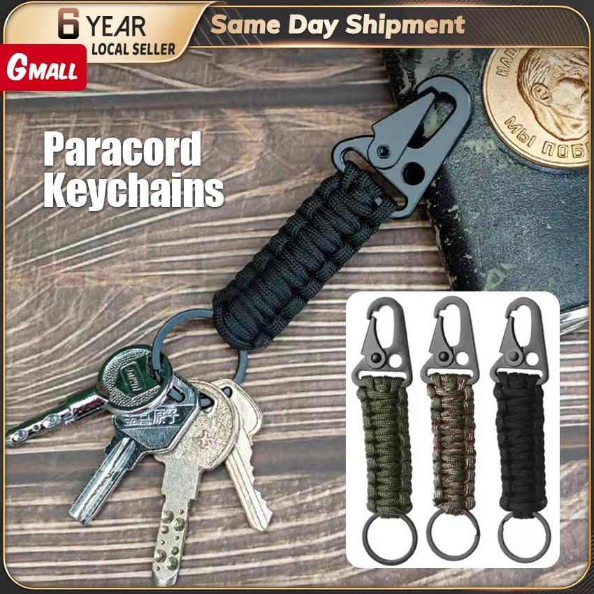 【Fast Delivery】 Outdoor Hiking Umbrella Rope Carabiner Keyring Climbing ...